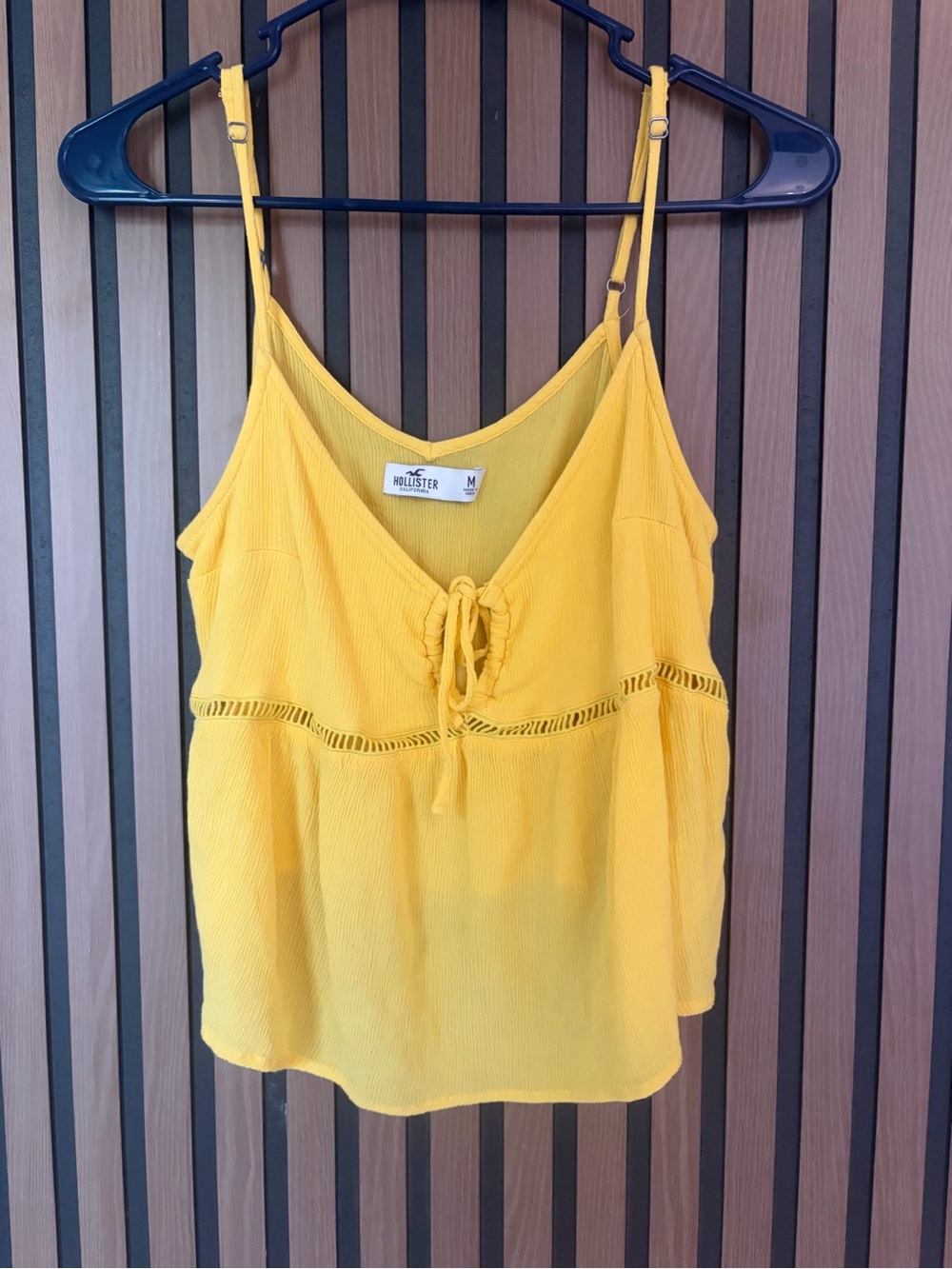 Hollister Sunny Yellow Tie-Front Spaghetti Strap Cami